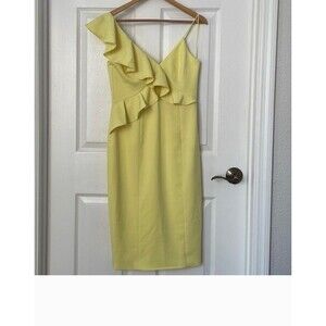 Jaygodfrey yellow ruffled midi dress interview pageant sz S or 6